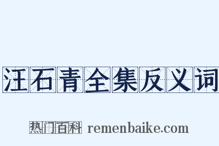 汪石青全集反义词是什么意思的图片